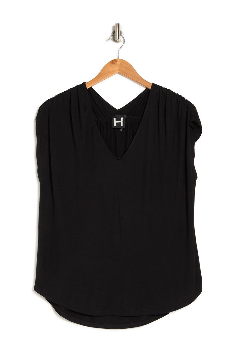 Heather by Bordeaux H BY BORDEAUX Ruched V-Neck Blouse, Alternate, color,