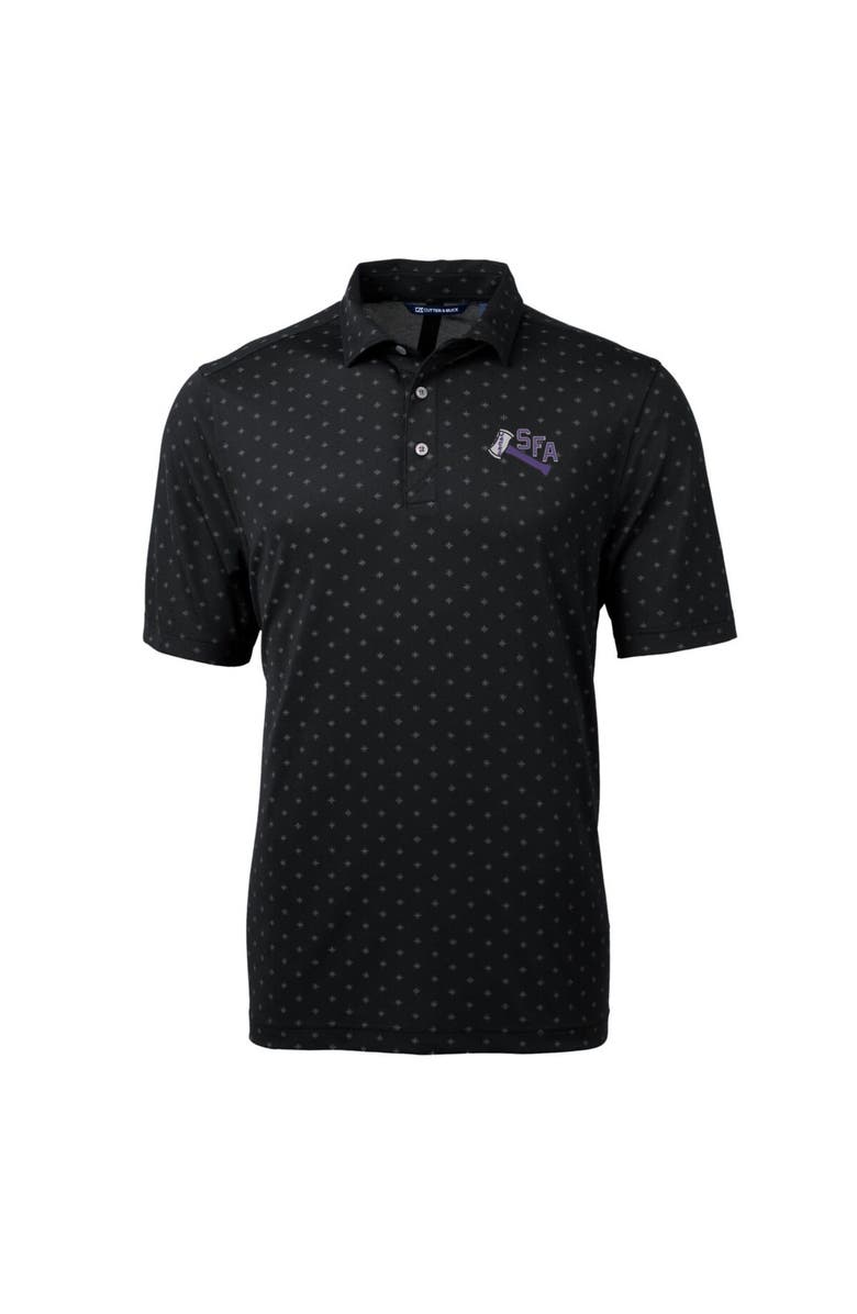 Cutter & Buck Men's Cutter & Buck Black Stephen F Austin Lumberjacks Virtue Eco Pique Tile Recycled Polo, Alternate, color, 