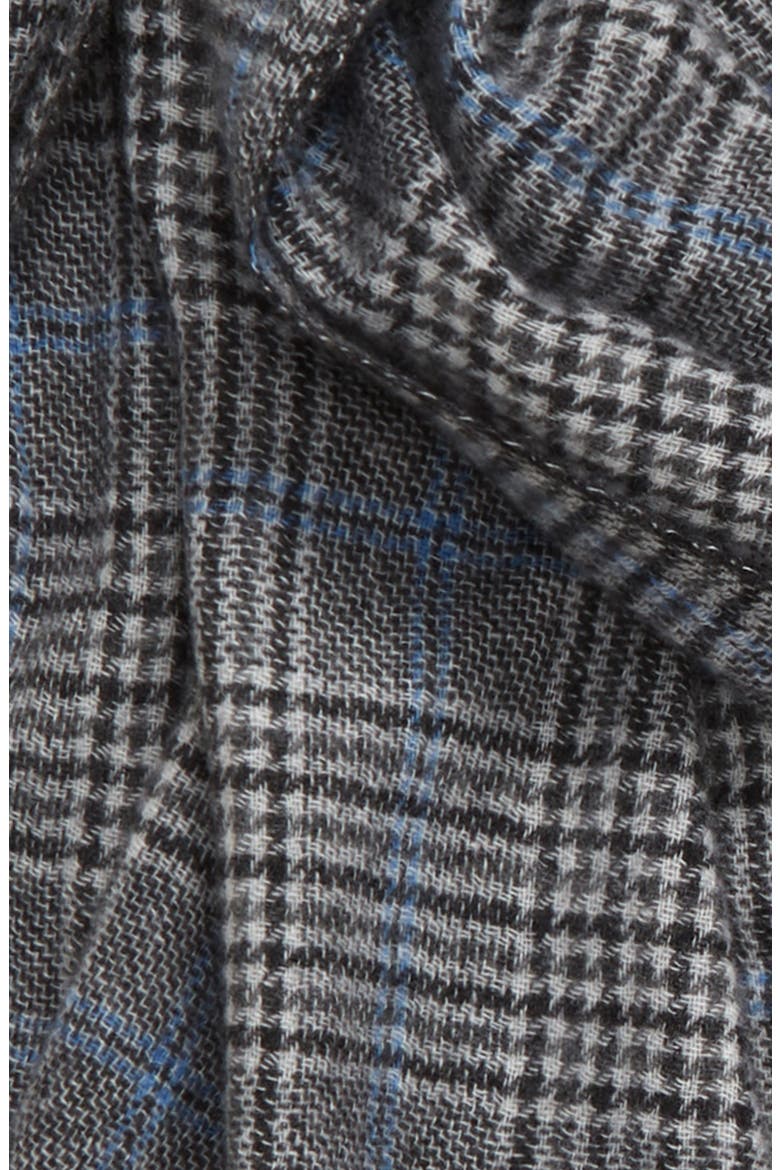 Glen Plaid Cashmere Scarf, Alternate, color, GREY /BLACK