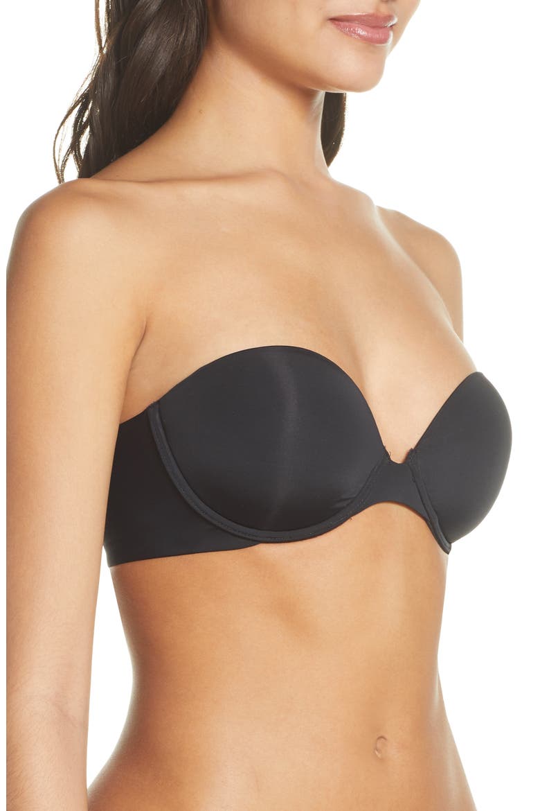 Minimal Contour Underwire Strapless Bra, Alternate, color, BLACK