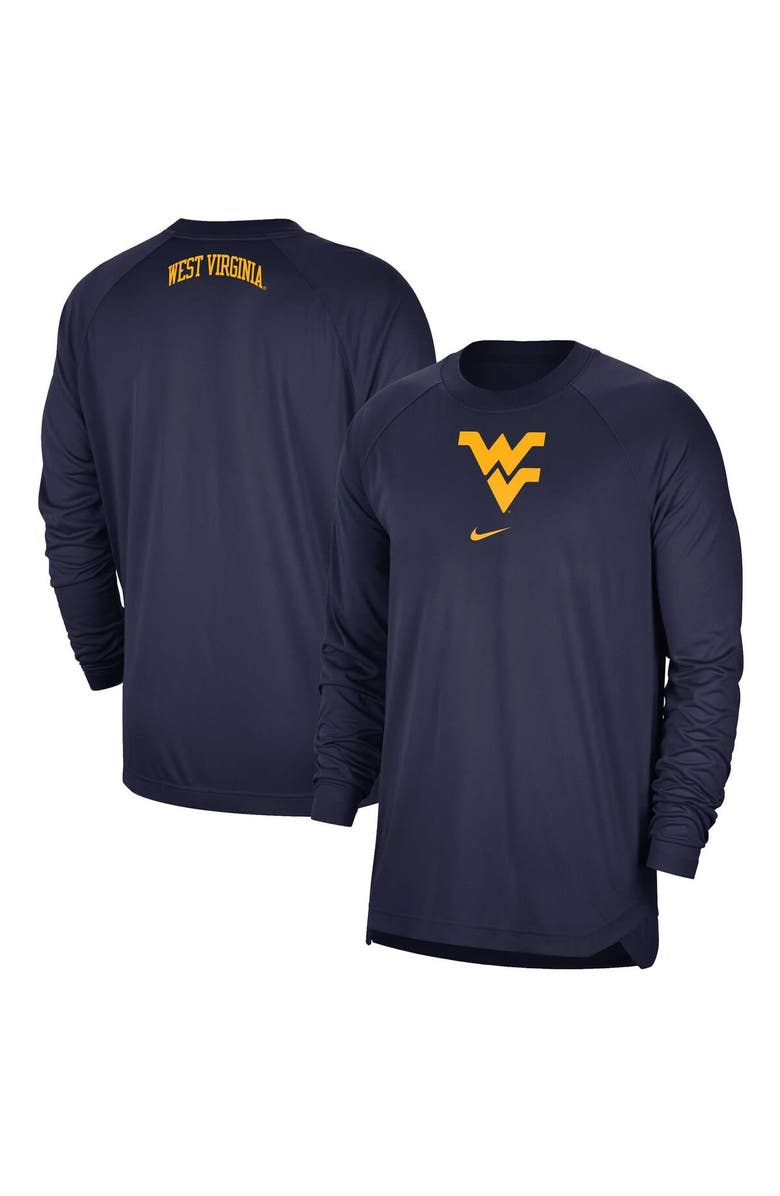 Nike Men's Nike Navy West Virginia Mountaineers Basketball Spotlight Performance Raglan T-Shirt, Main, color, 