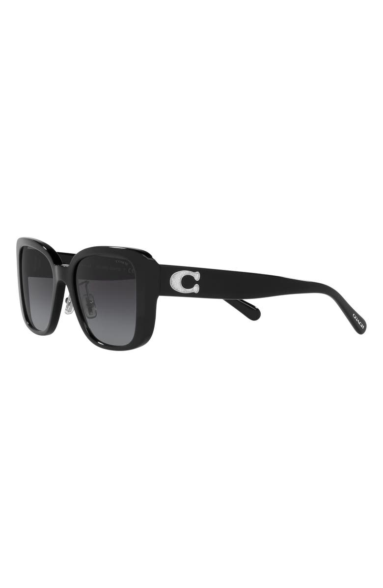 COACH 54mm Gradient Square Sunglasses, Alternate, color, Black