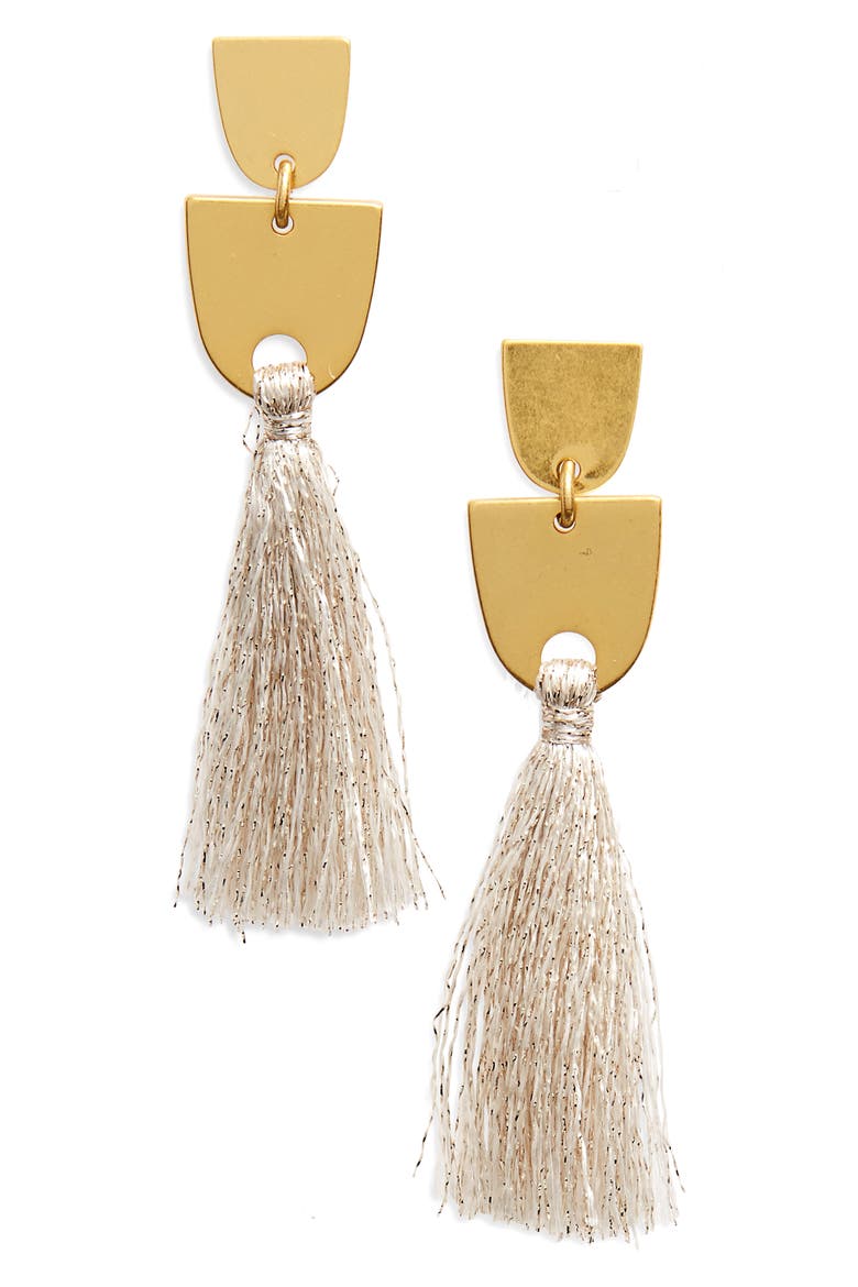 Tassel Drop Earrings, Main, color, CHAMPAGNE
