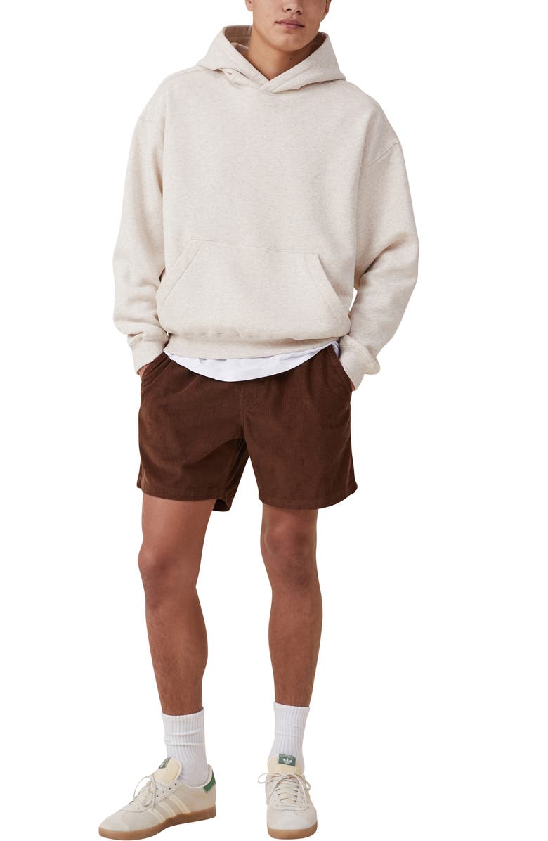 Cotton On Easy Cotton Blend Drawstring Shorts, Alternate, color, Chocolate Corduroy