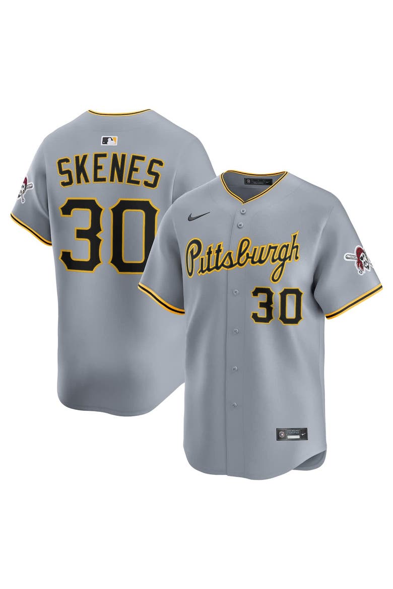 Men's Nike Paul Skenes Gray Pittsburgh Pirates Road Limited Player Jersey, Main, color, Gray