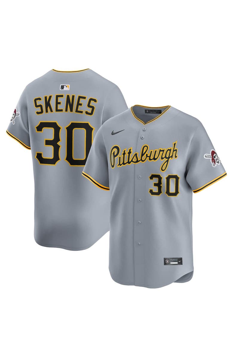 Nike Men's Nike Paul Skenes Gray Pittsburgh Pirates Road Limited Player Jersey, Main, color, 
