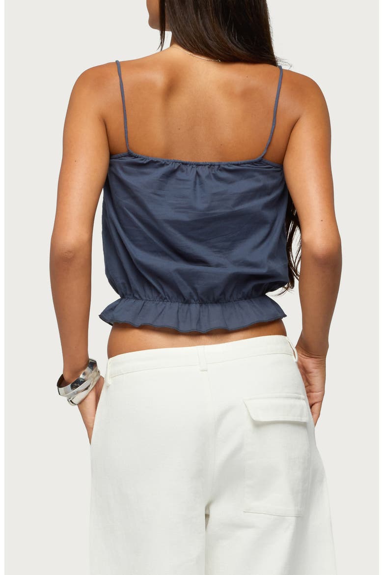 Tohar Keyhole Tie Front Top, Alternate, color, NAVY