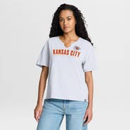 FANATICS Women's Fanatics White Kansas City Chiefs Redzone Slub Boxy T-Shirt