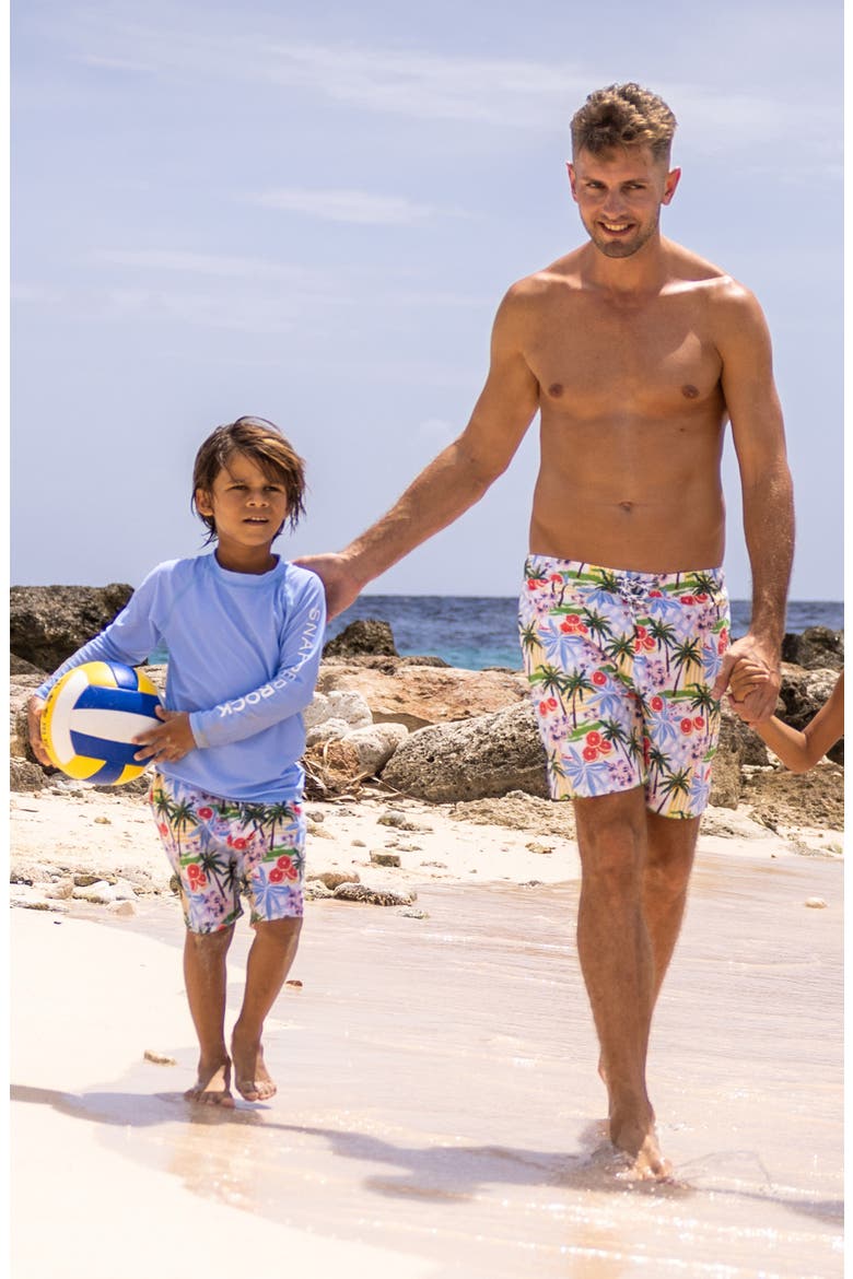 Kids' Ciao Paradiso UPF 50+ Swim Trunks, Alternate, color, BLUE