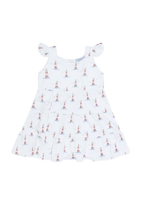 Lighthouse Print Ruffle Dress - Baby