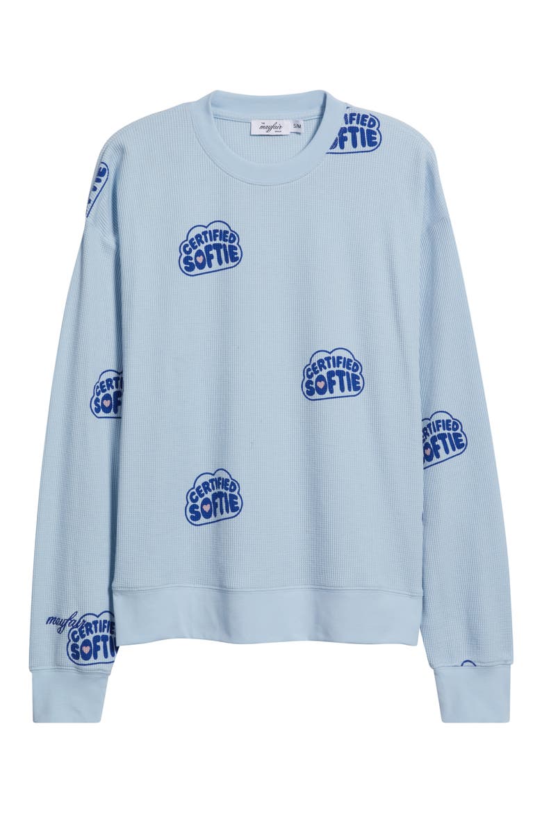 Certified Softie Waffle Knit Fleece Graphic Sweatshirt, Alternate, color, BLUE