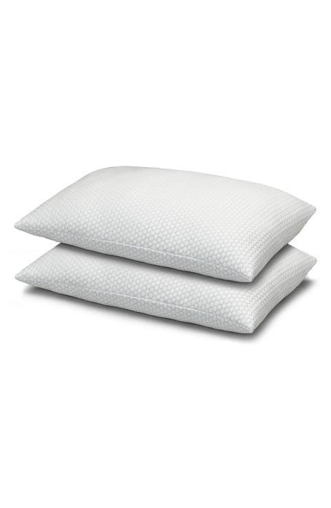 Cool N' Comfort Medium Density Gel Fiber Pillow with CoolMax Technology, for All Sleep Positions, Set of 2