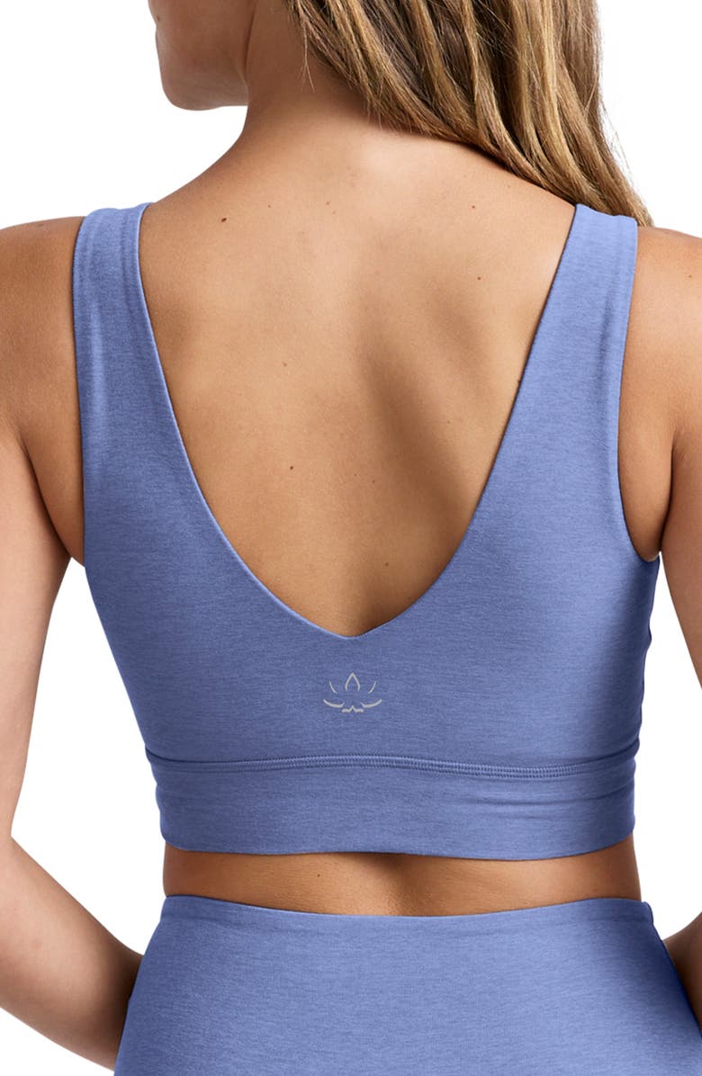 Beyond Yoga Space Dye Longline Sports Bra, Alternate, color, Washed Denim