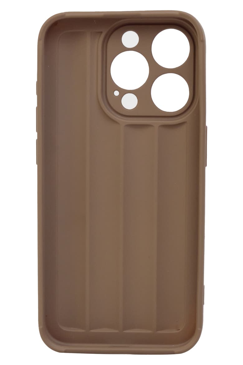 Roman Stripes iPhone 15 Pro Case, Alternate, color, COFFEE
