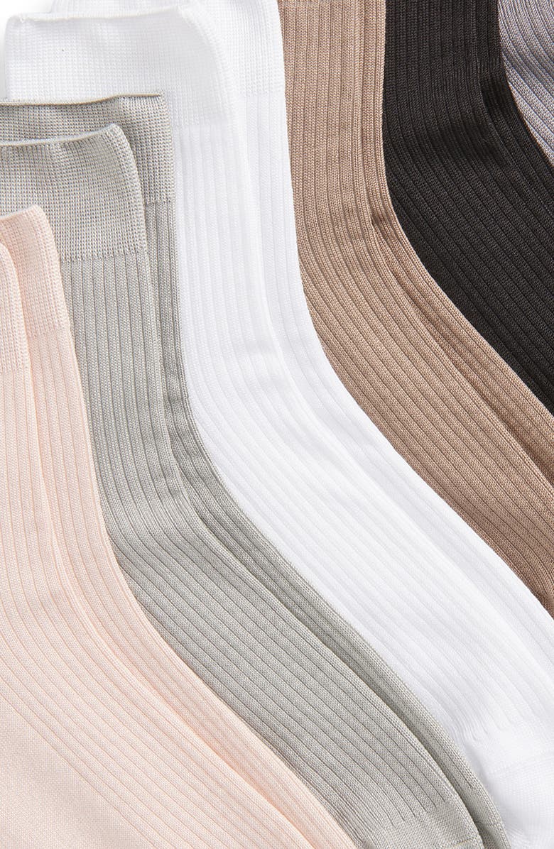 MUK LUKS Assorted 6-Pack Crew Socks, Alternate, color, Neutral Pack