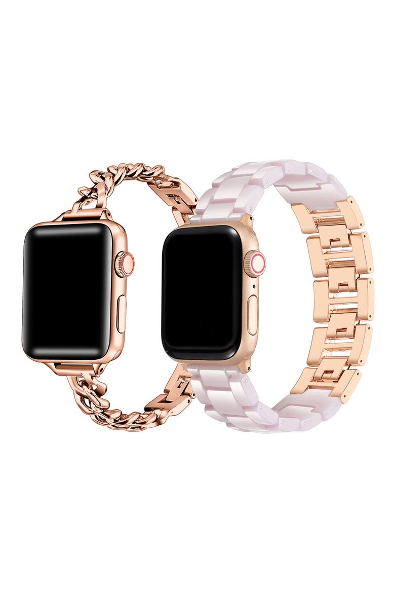 Nikki Skinny 2-Pack Assorted Apple Watch® Watchbands, Alternate, color, ROSE GOLD