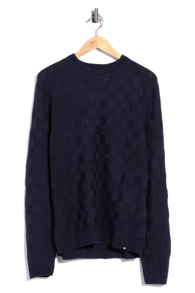 Textured Crewneck Sweater, Main, color, NAVY BLAZER