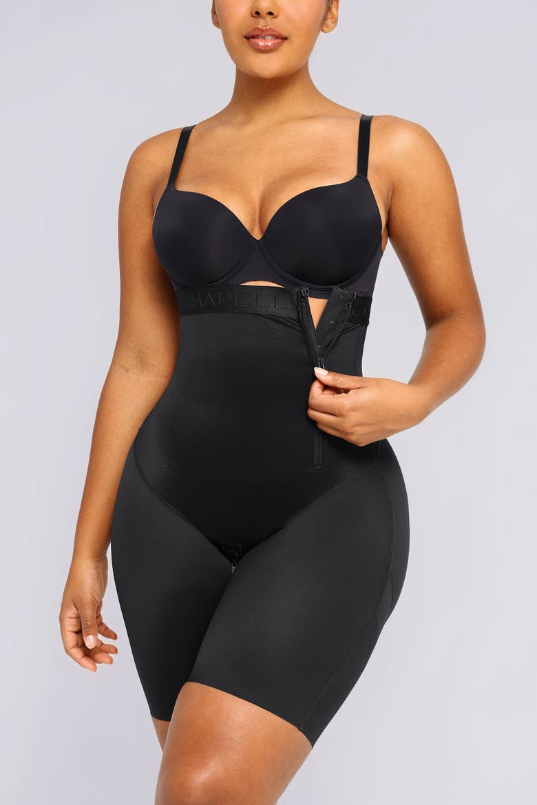 High Waist Sculpting Shorts with Side Zip, Alternate, color, Black