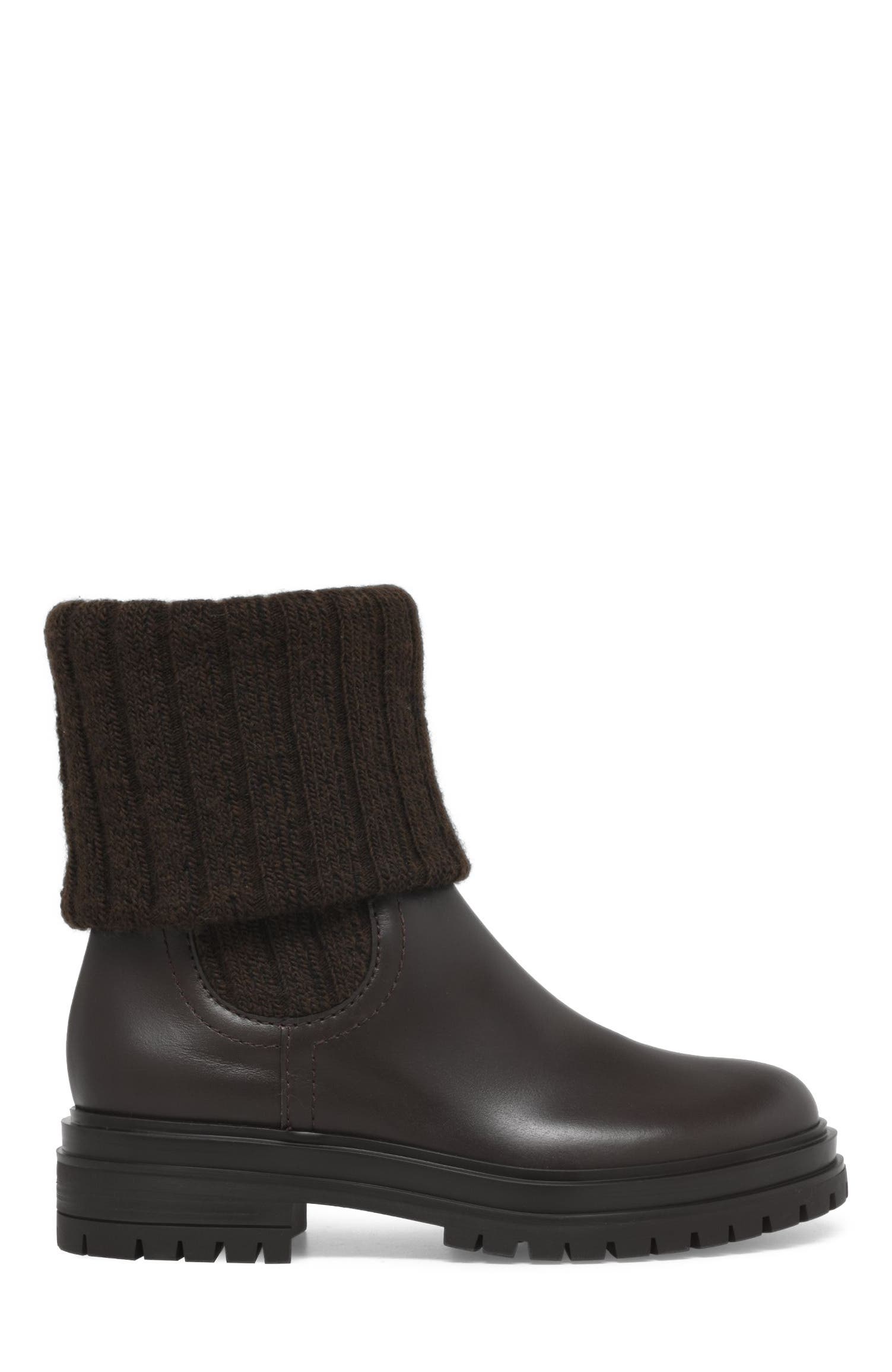 Gianvito Rossi Tenney Bootie, Main, color, Brown Fabric And Nappa