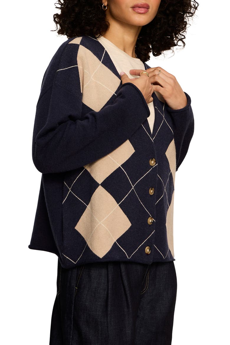 Arden Argyle Cardigan, Alternate, color, LOMA ARGYLE BLUE
