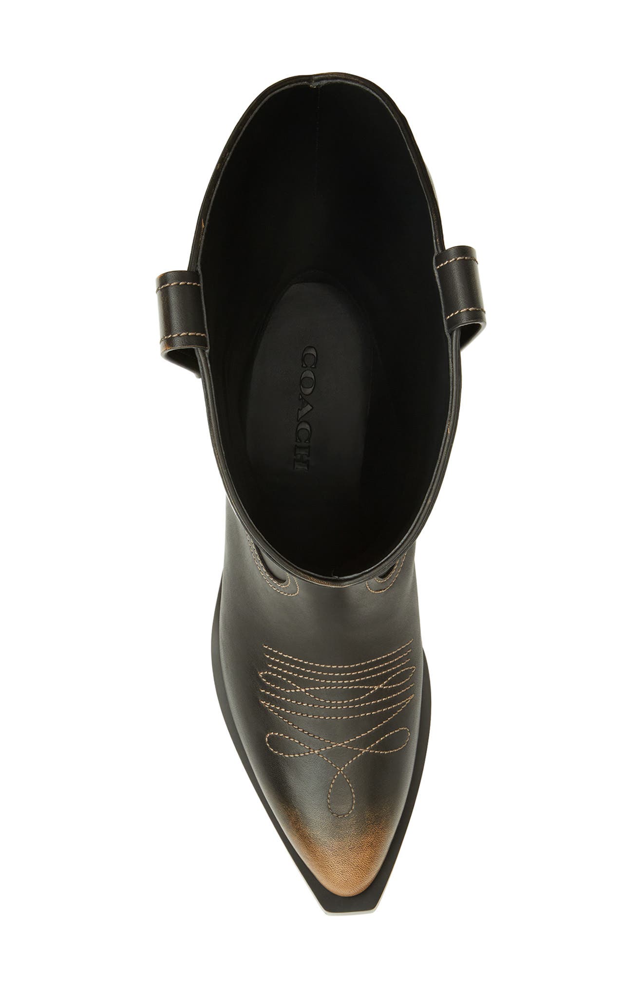 COACH Aria Loved Leather Tall Western Boot, Alternate, color, 