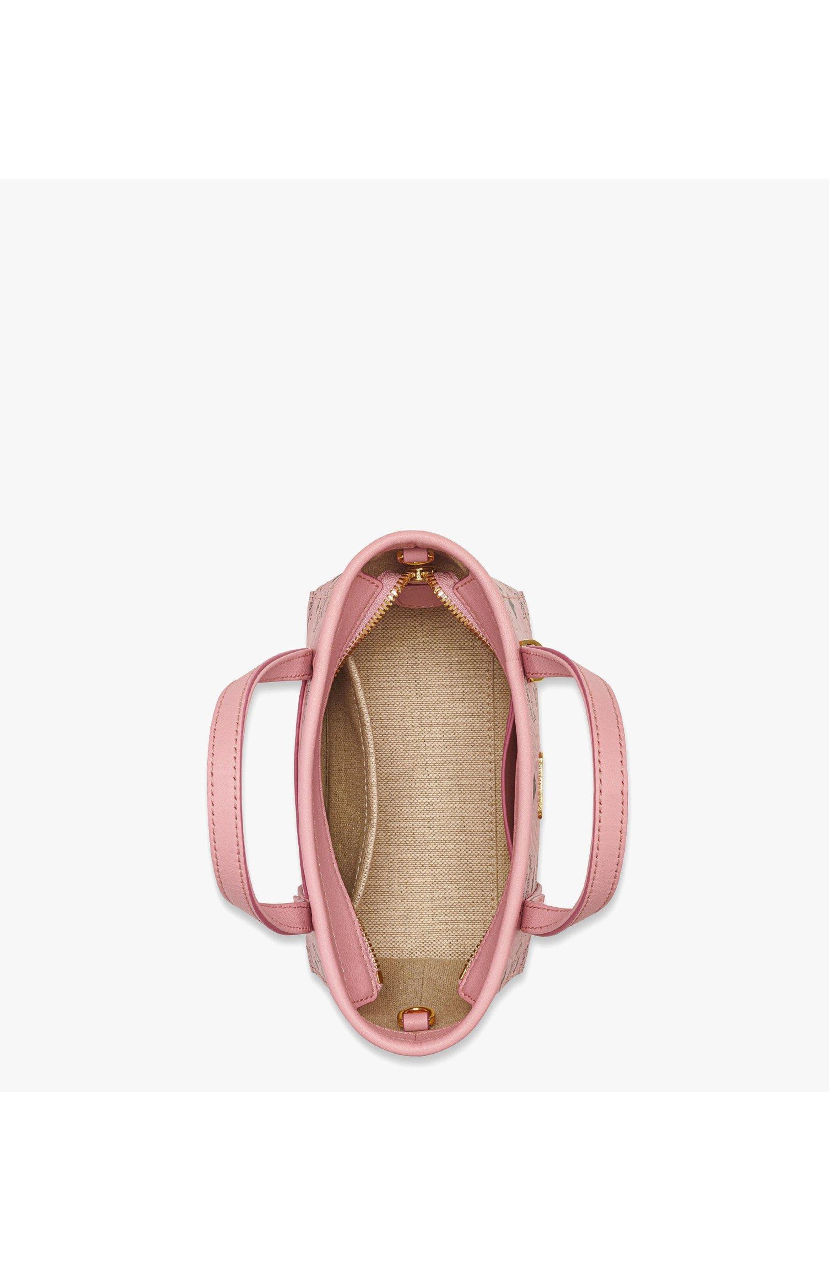 MCM X-Mini Toni Top-Zip Shopper in Visetos, Alternate, color, Pink