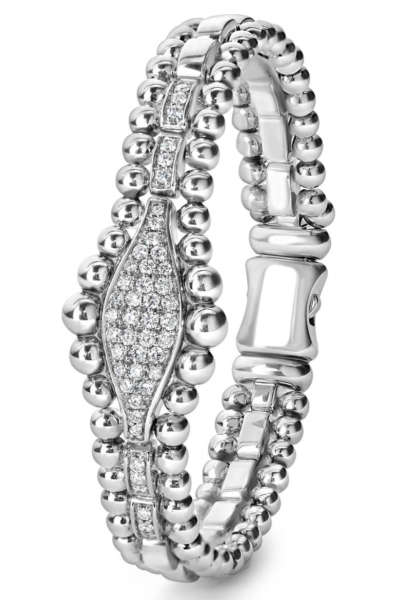 Caviar Spark Diamond Marquise Link Bracelet, Alternate, color, SILVER/ DIAMOND