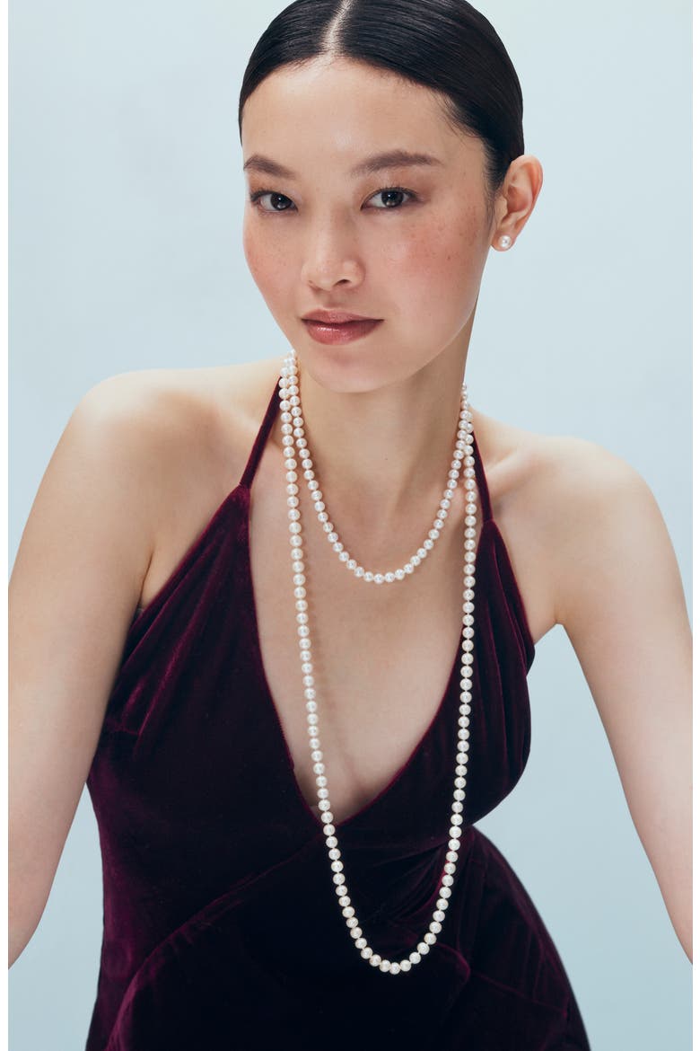 Freshwater Pearl Necklace, Alternate, color, WHITE- 14K WHITE GOLD