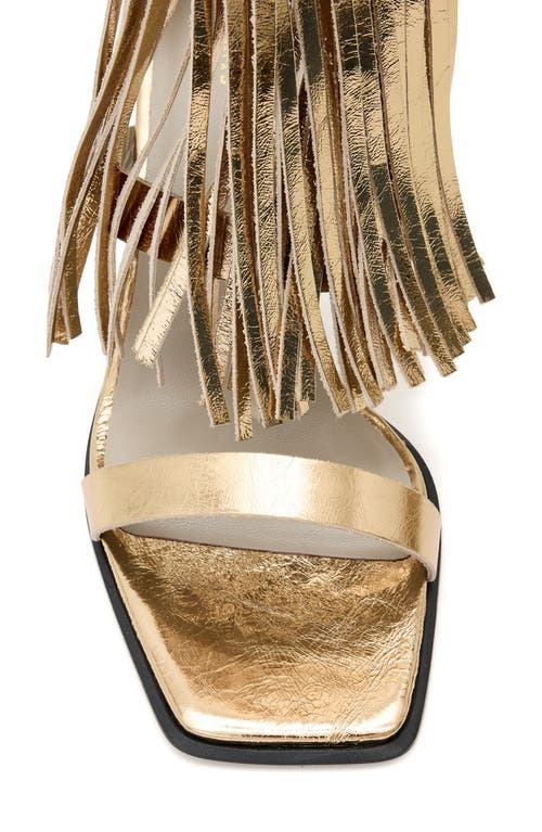 Allsaints Paola Metalic Leather Sandals In Gold