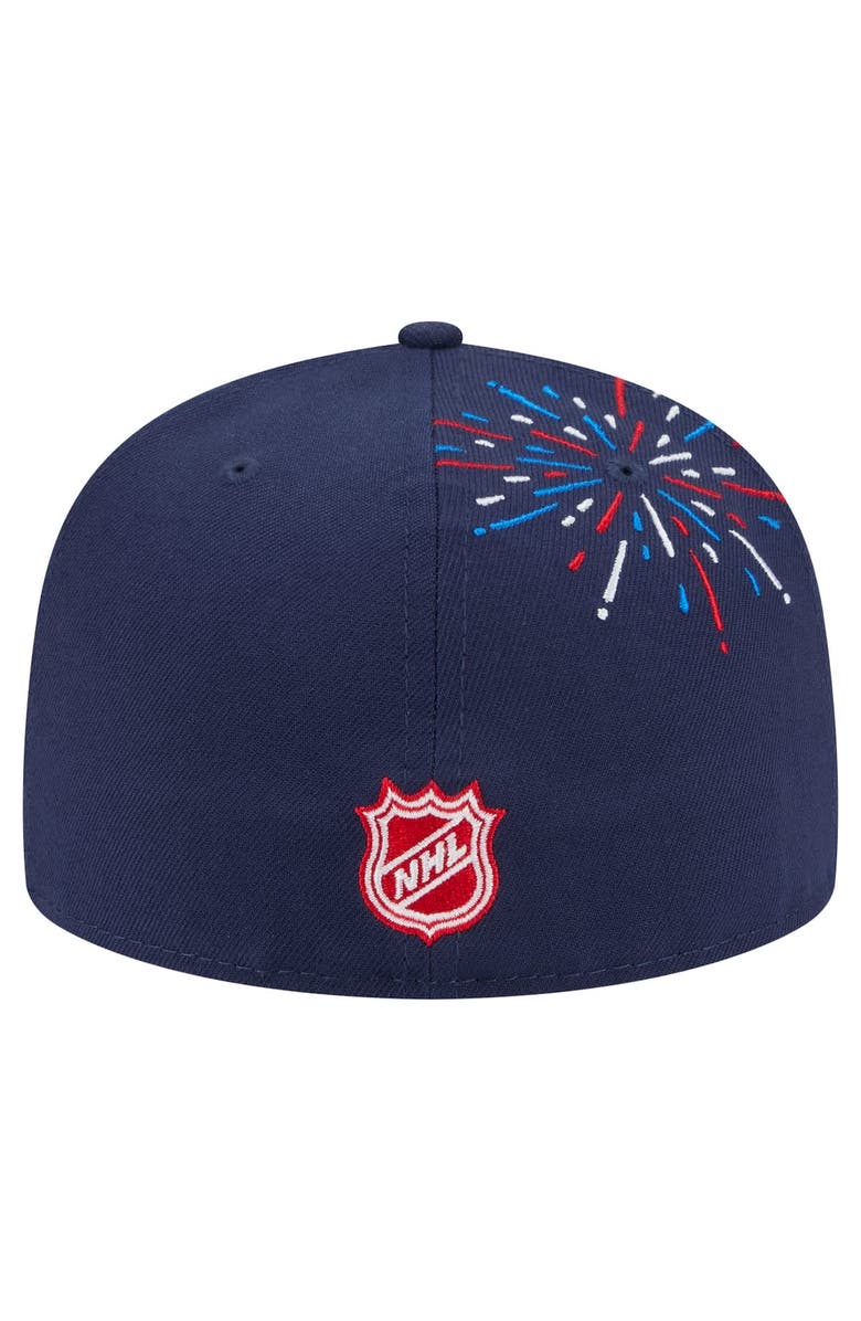 New Era Men's New Era Navy Detroit Red Wings Americana Fireworks 59FIFTY Fitted Hat, Alternate, color, Navy