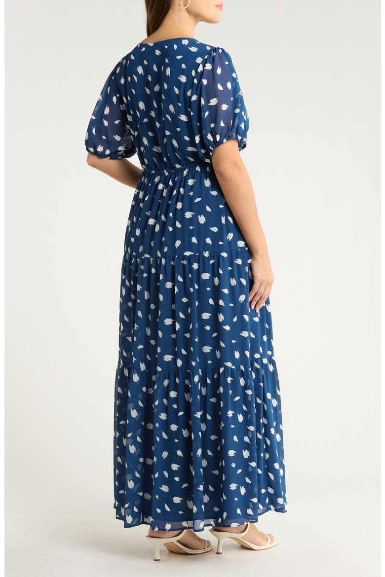 Elodie Dot Print Maxi Dress, Alternate, color, NAVY-CREAM