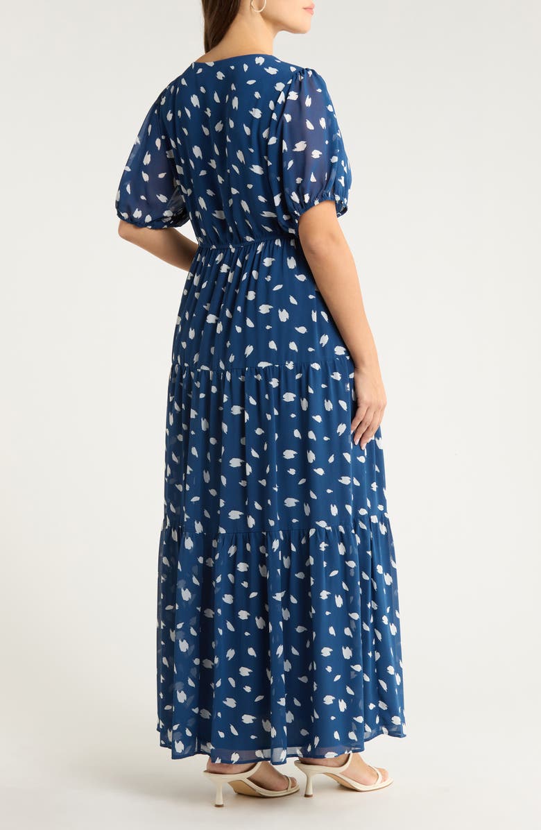 SUGARLIPS Elodie Dot Print Maxi Dress, Alternate, color, Navy-Cream
