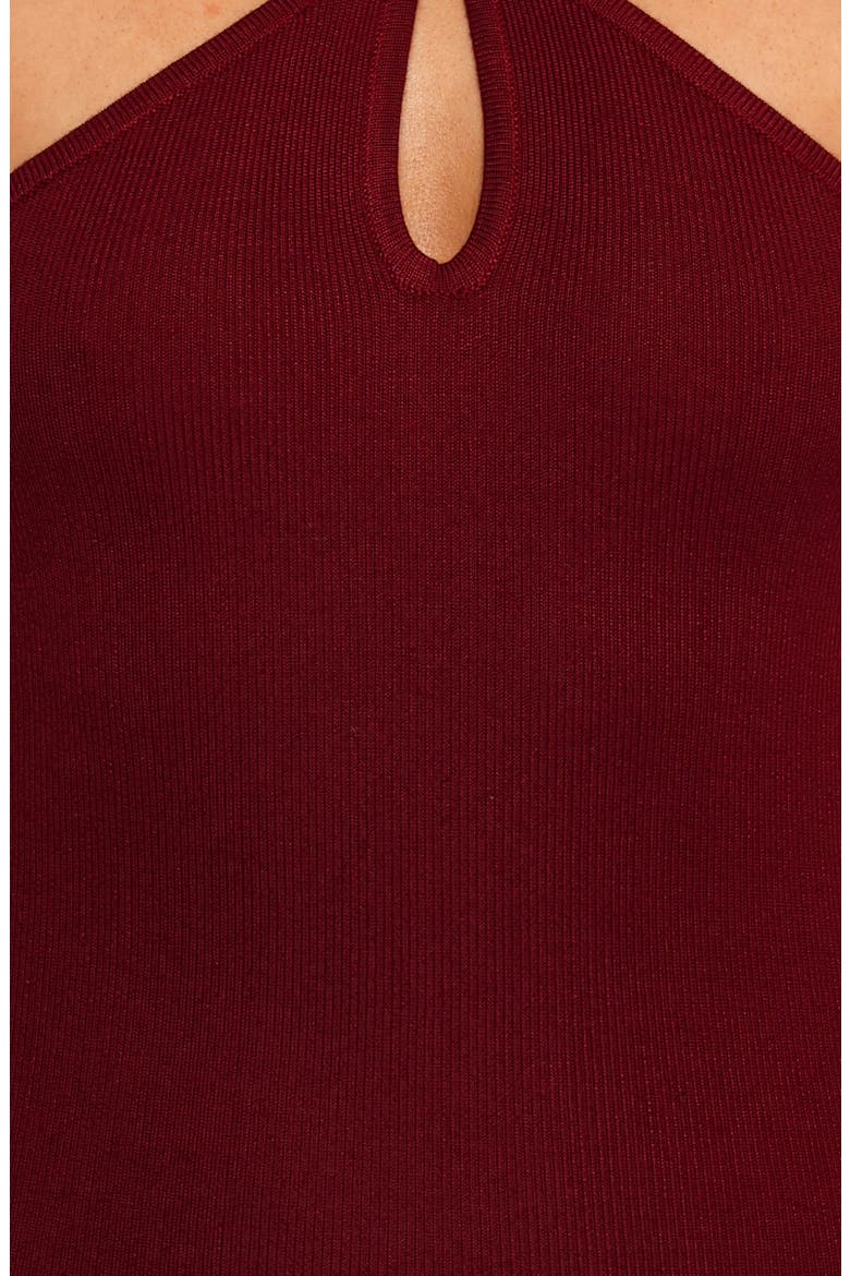 Nessa Halter Neck Sweater Dress, Alternate, color, DARK CHERRY