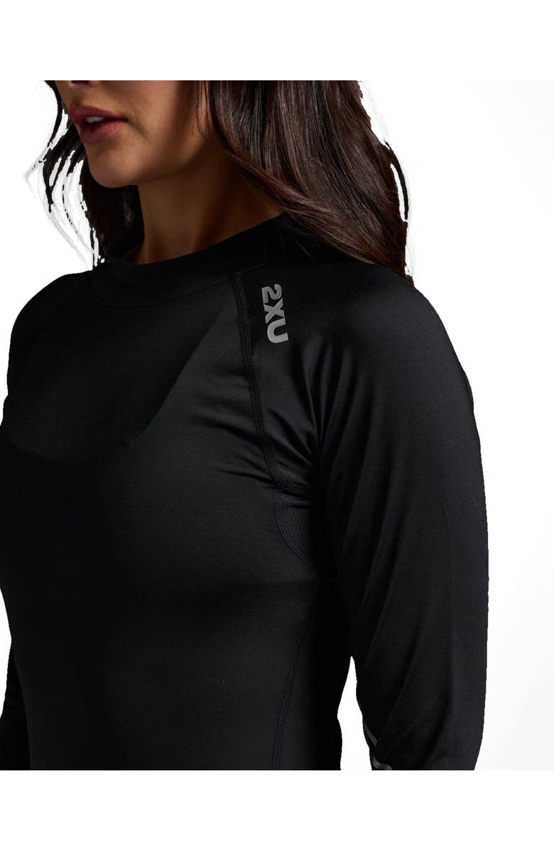 2XU Women
s Ignition Compression Long Sleeve, Alternate, color, Black/Silver