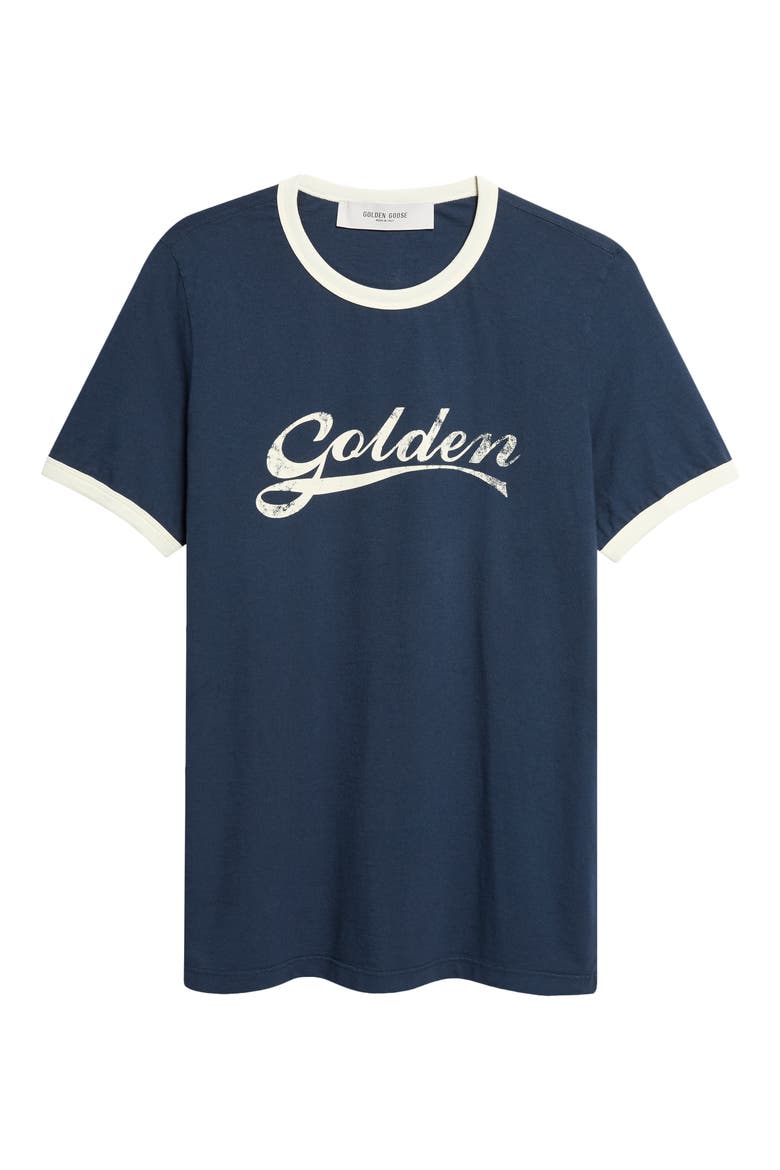 Journey Slim Fit Cotton Graphic T-Shirt, Main, color, BLUE/ HERITAGE WHITE