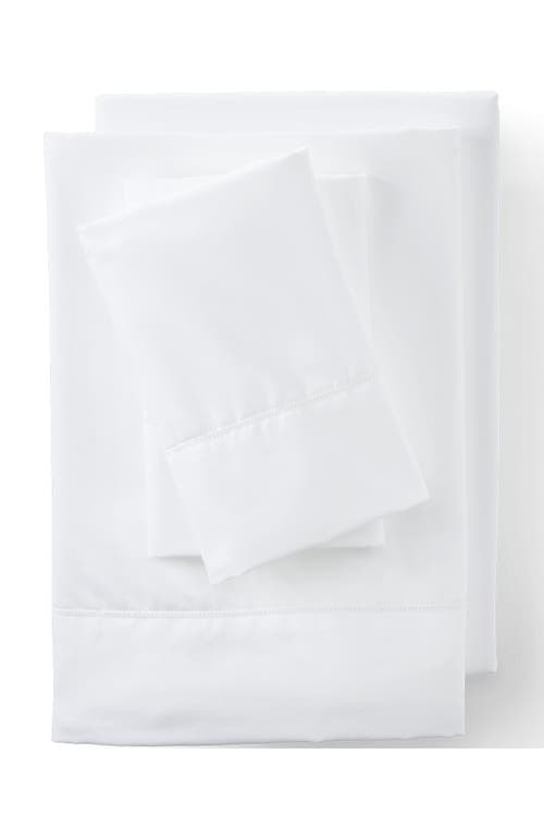 Lands' End 700 Thread Count Luxe Sateen Egyptian Cotton No Iron Bed Sheet Set In White