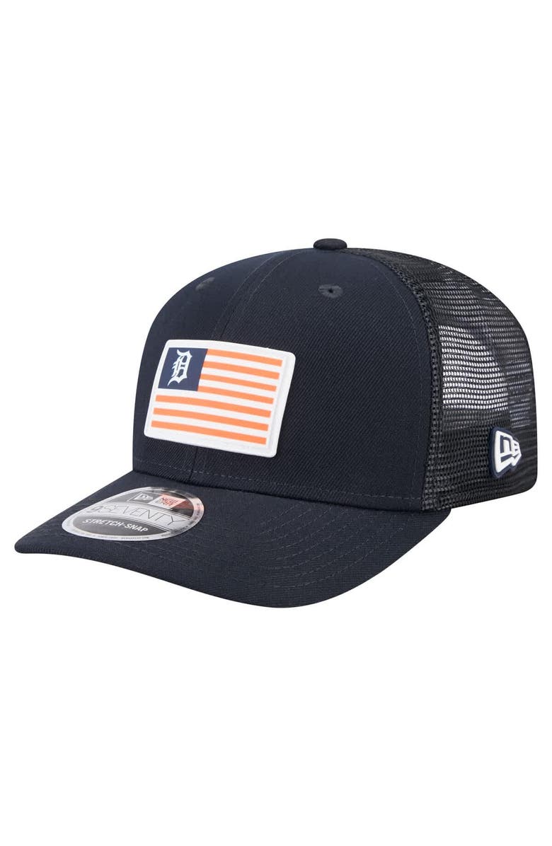 New Era Men's New Era Navy Detroit Tigers Flag 9SEVENTY Stretch-Snap Hat, Main, color, Navy