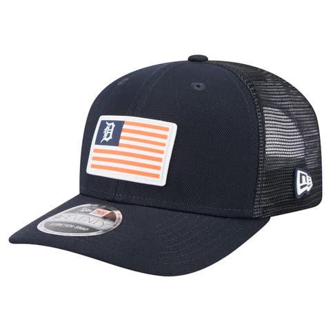 Men's New Era Navy Detroit Tigers Flag 9SEVENTY Stretch-Snap Hat