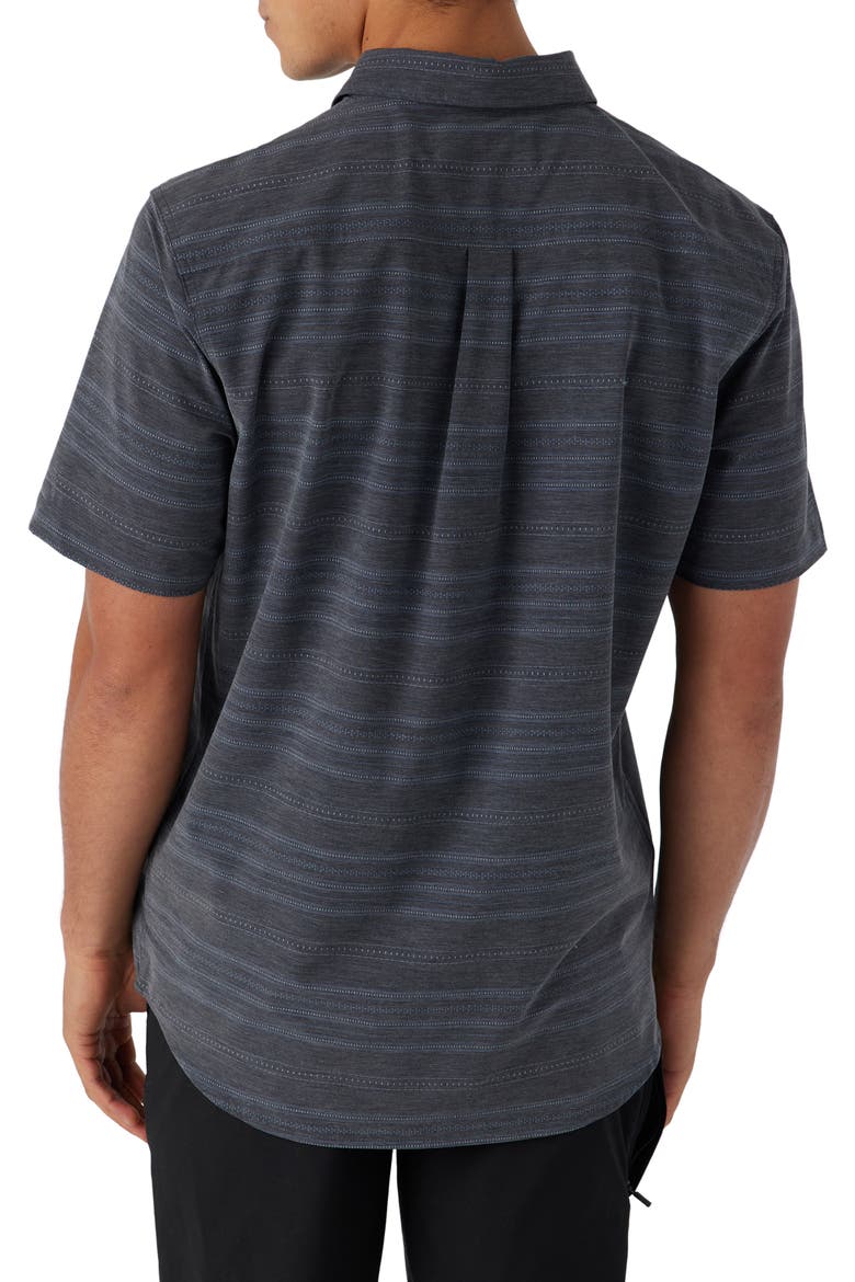 TRVLR Traverse Stripe UPF 50+ Button-Up Shirt, Alternate, color, BLACK