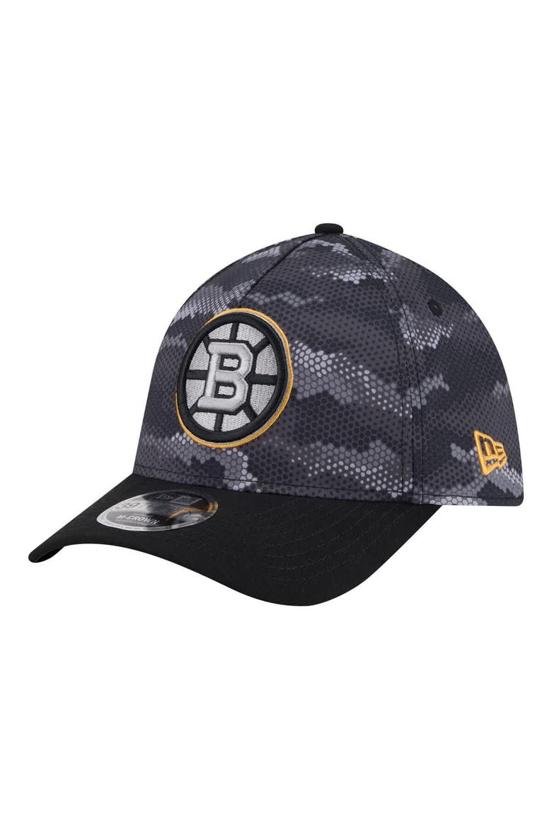 Men's New Era Black Boston Bruins Zero Dark 39THIRTY Flex Hat, Main, color, Black