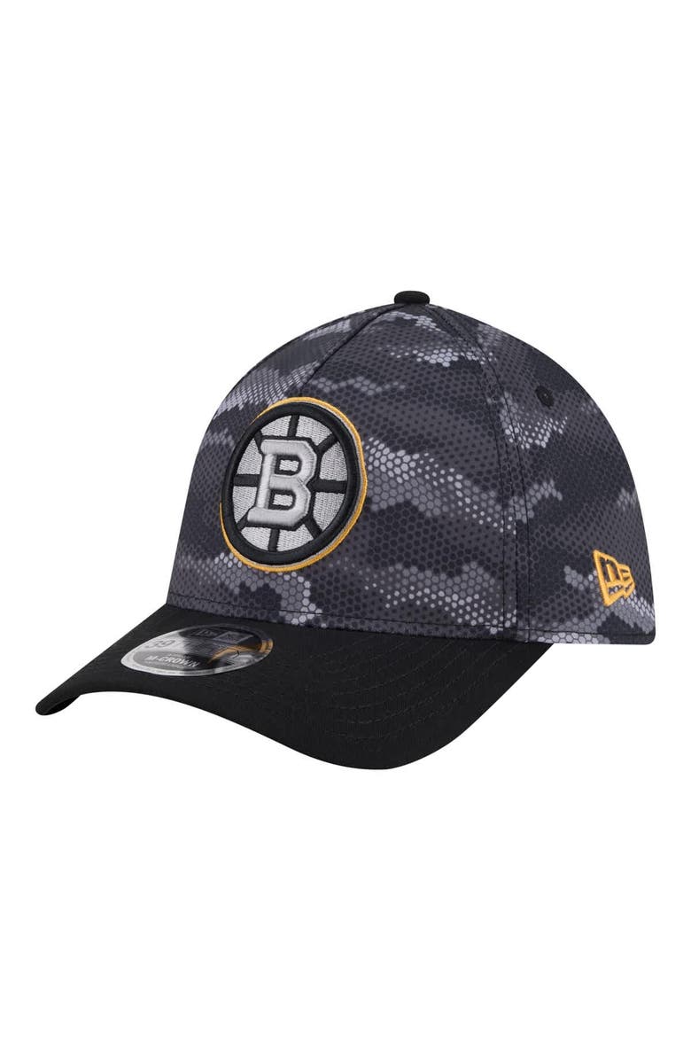 New Era Men's New Era Black Boston Bruins Zero Dark 39THIRTY Flex Hat, Main, color, Black