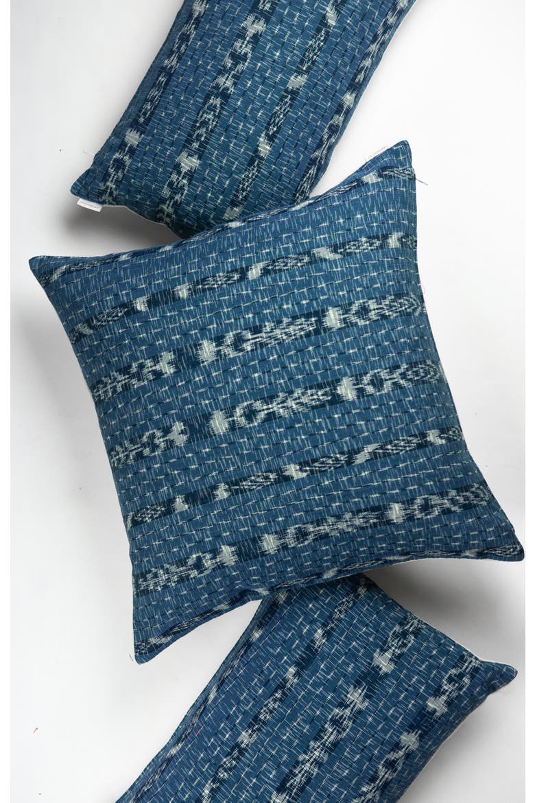 Paola Handwoven Cotton Throw Pillow, Main, color, Blue