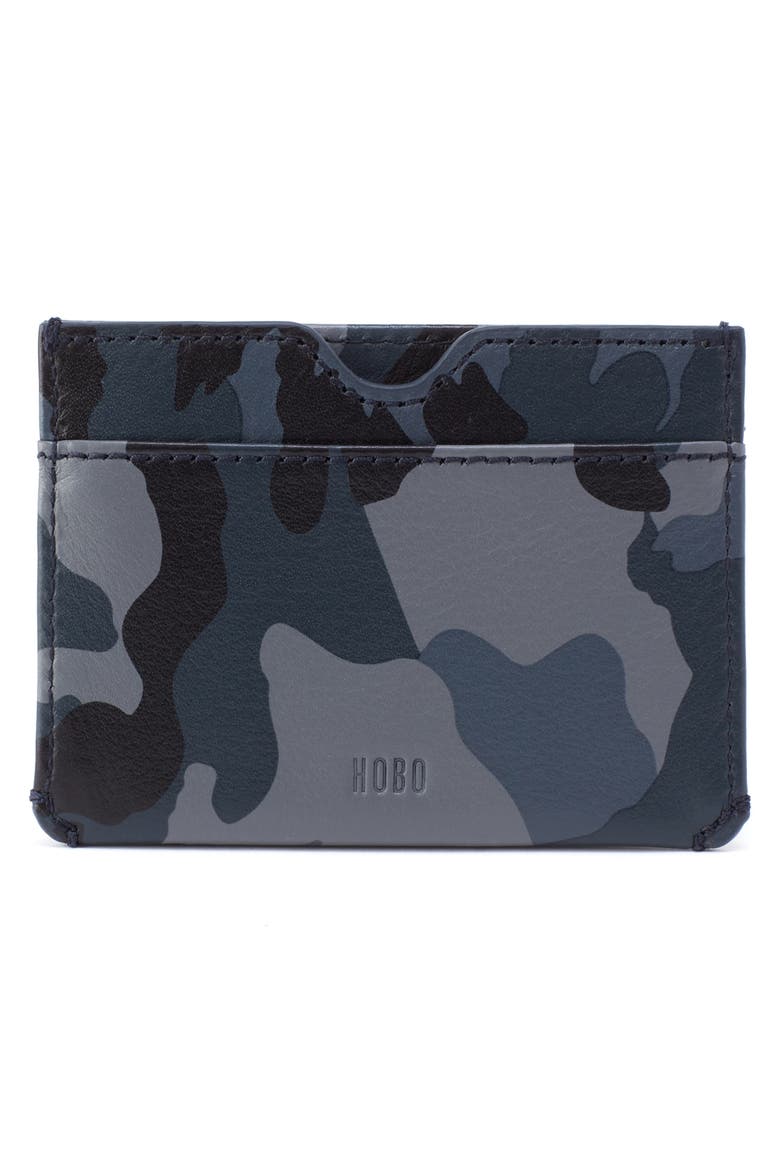 Leather Card Case, Alternate, color, BLUE CAMO