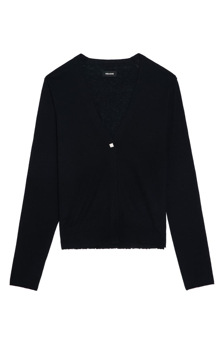 Zadig & Voltaire Manylla Cashmere Cardigan, Alternate, color, Black
