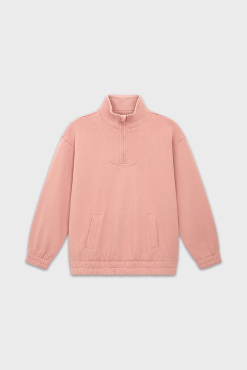 Girls Zip Collar French Terry Sweatshirt