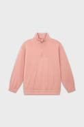 SOW Kids Girls Zip Collar French Terry Sweatshirt