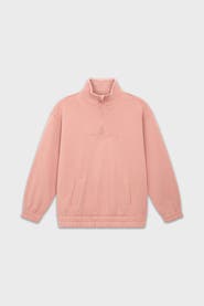 SOW Kids Girls Zip Collar French Terry Sweatshirt