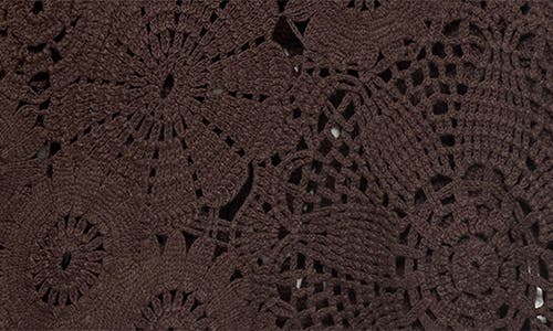 Mango Crochet Sweater With Flowers Chocolate In Brown