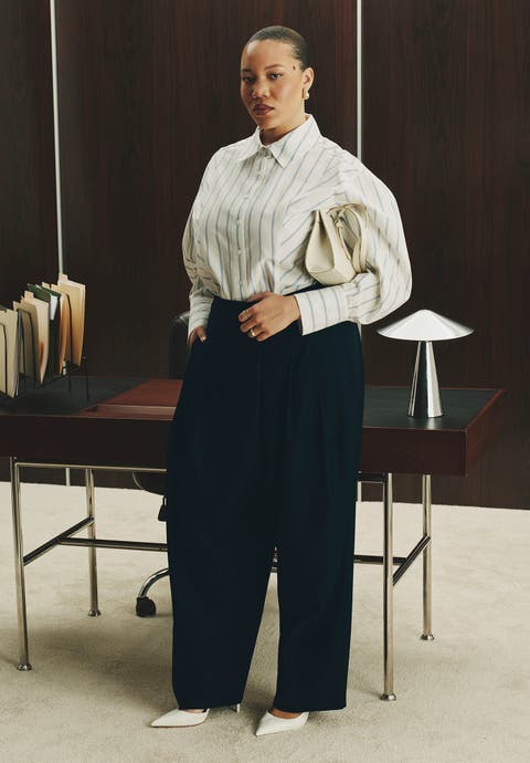 Pleated Straight Leg Trouser (Plus)