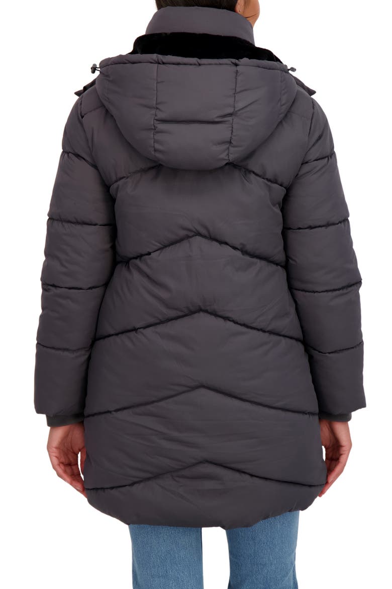 Quilted Hooded Puffer Jacket, Alternate, color, GREY